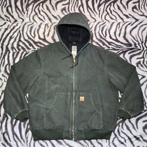 Carhartt J130 MOS zip-up hooded jacket insulated size mens XL moss green